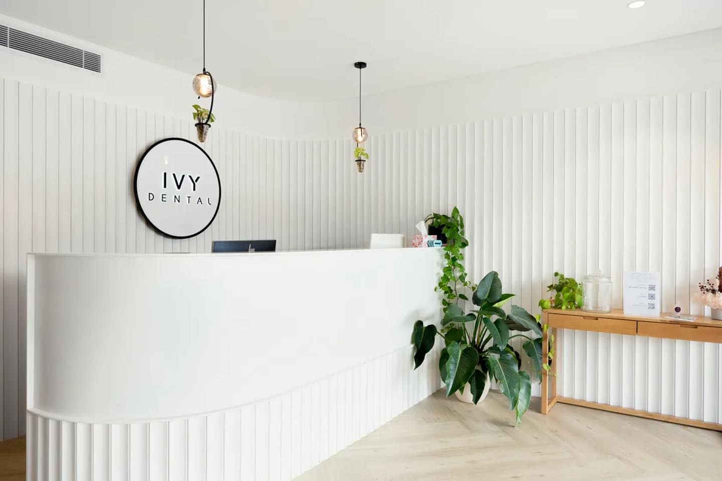 Ivy Dental reception desk and waiting area